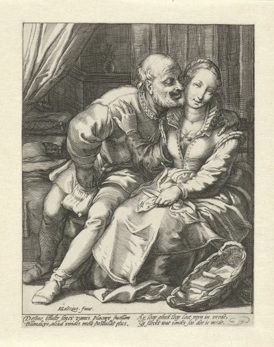 Afvisning af en gammel mand af Jacob Goltzius (II)