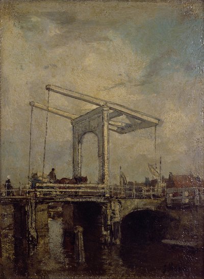 En vindebro i en hollandsk by, 1875 af Jacob Henricus or Hendricus Maris