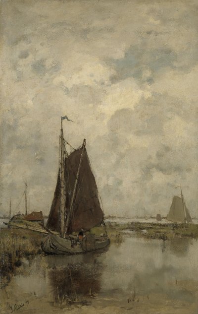 Skibe i kedeligt vejr af Jacob Henricus or Hendricus Maris