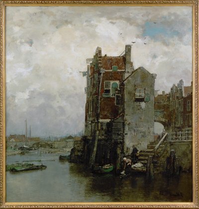 Udsigt over det gamle Dordrecht (maleri) af Jacob Henricus or Hendricus Maris