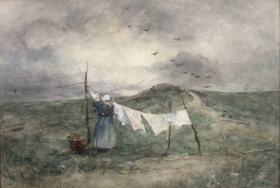 Vaskedag (wc på papir) af Jacob Henricus or Hendricus Maris
