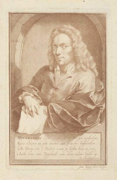 Portræt af Arnold Houbraken af Jacob Houbraken