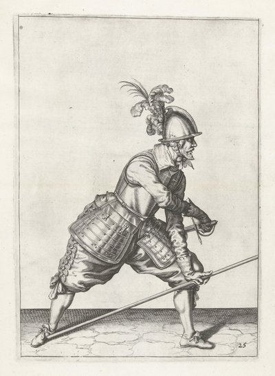 Soldat med lanse, der trækker sværd, ca. 1600 af Jacob II de Gheyn