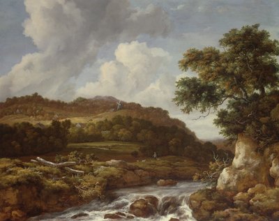 Bjerget landskab med en torrent af Jacob van Ruisdael