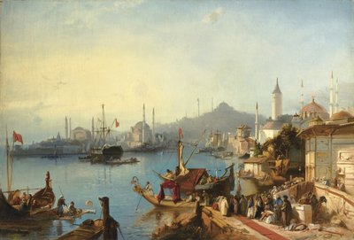 Sultan Abdülmecids ankomst til Nusretiye-moskeen, 1842 af Jacob Jacobs