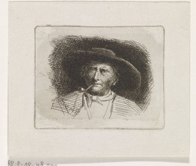 Hovedet af en mand med en pibe af Jacob Jan van der Maaten