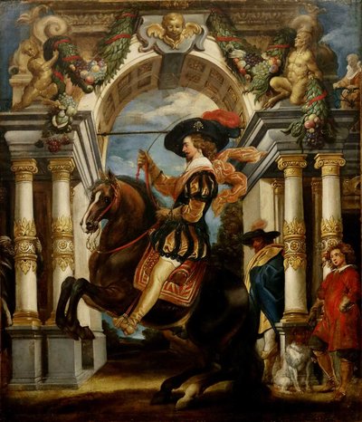 En kavaler, der udfører levaden af Jacob Jordaens