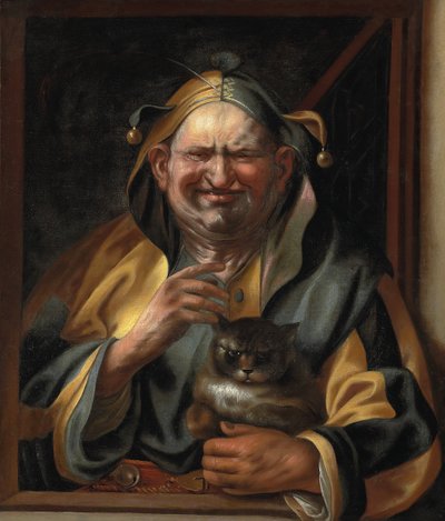 En nar med en kat af Jacob Jordaens