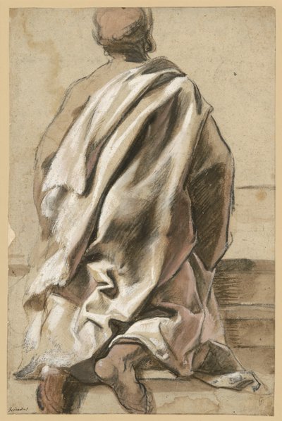 Draperistudie til en knælende apostel af Jacob Jordaens