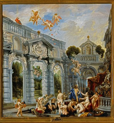 Gudinder og nymfer efter et bad ... (maleri på lærred) af Jacob Jordaens