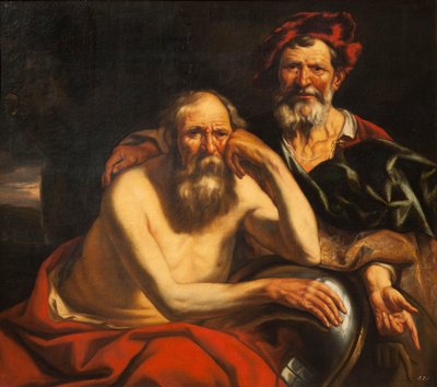 Heraklit og Demokrit. af Jacob Jordaens