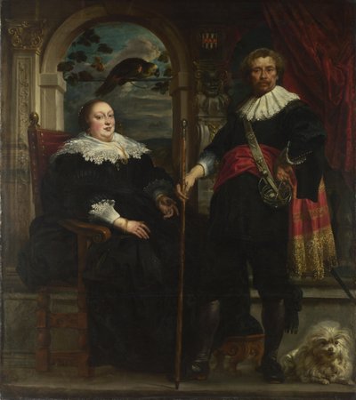 Portræt af Govaert van Surpele og hans kone, 1636-1637 af Jacob Jordaens