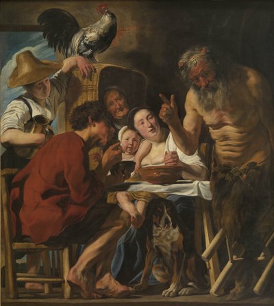 Satyr og bondefamilie af Jacob Jordaens