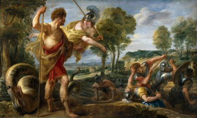 Spansk:  Cadmo y Minerva Cadmus og Minerva af Jacob Jordaens
