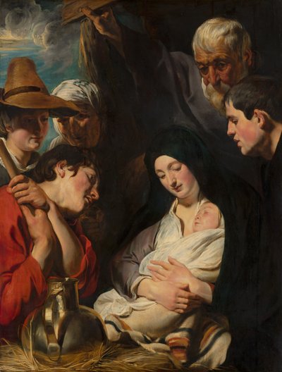 Hyrdernes tilbedelse, c.1617 af Jacob Jordaens