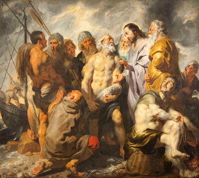 Udnævnelsen af Peter til Kirkens overhyrde, ca. 1616-1617. af Jacob Jordaens