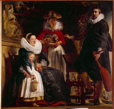 Kunstnerens Familiemaleri af Jacob Jordaens (1593-1678) 1621 Søn. 1,81x1,87 m Madrid, Prado-museet af Jacob Jordaens