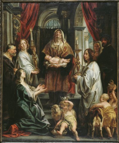Præsentationen i templet. af Jacob Jordaens