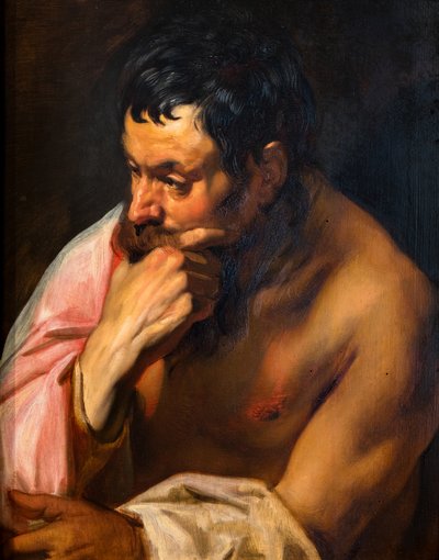 Tænkeren eller den mediterende faun af Jacob Jordaens