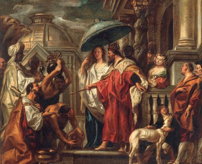 Hyldest kaliffen Harun al-Rashid til Karl den Store, ca 1663. af Jacob Jordaens