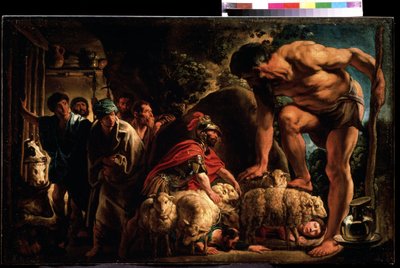 ""Ulysses i Polyfemos hule"" maleri af Jacob Jordaens (1593-1678) Pushkin Museum, Moskva. af Jacob Jordaens
