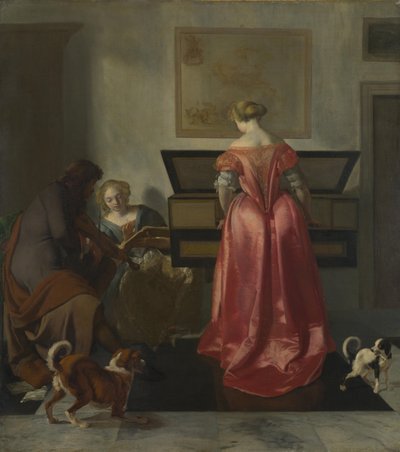 To kvinder og en mand laver musik, ca 1675 af Jacob Lucasz. Ochtervelt