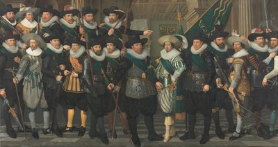 Borgergardister fra kompagniet af kaptajn Jacob Pieterszn Hooghkamer og løjtnant Pieter Jacobszn van Rijn af Jacob Lyon