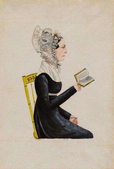 Portræt af Elizabeth Sweitzer Musser, ca. 1826. af Jacob Maentel