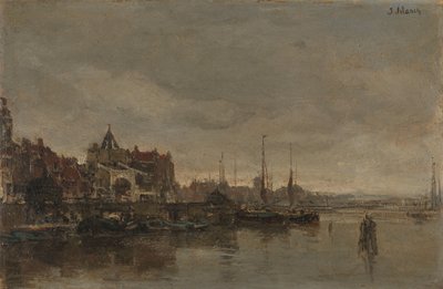Schreierstoren med broen over Gelderse Kade i Amsterdam af Jacob Maris