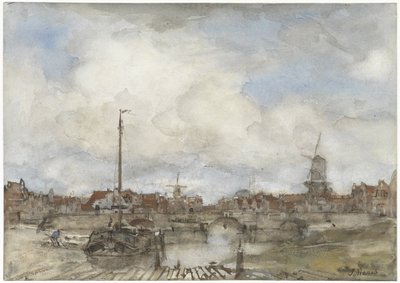 Udsigt over en by af Jacob Maris