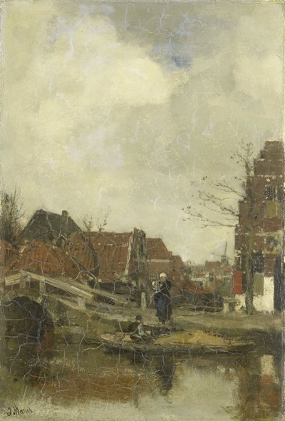 Gammelt kvarter ved vandet af Jacob Maris
