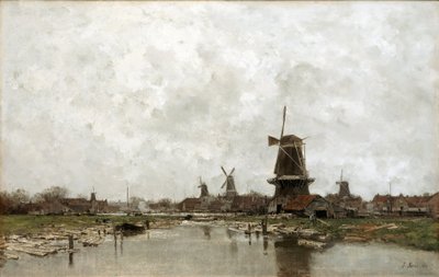 De fem vindmøller af Jacob Maris