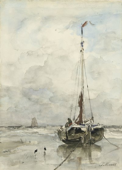 Fiskerens finger på stranden af Jacob Maris