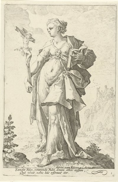 Tro (Fides) Dyderne (serietitel) af Jacob Matham (attributed to)