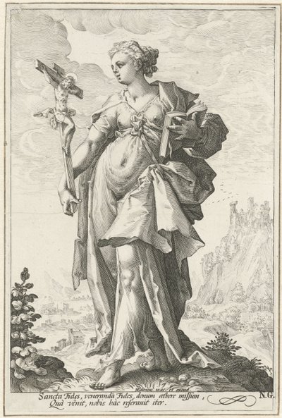 Tro (Fides) Dyderne (serietitel) af Jacob Matham (attributed to)