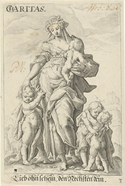 Kærlighed (velgørenhed) Velgørenhed (titel på objekt) af Jacob Matham (attributed to)