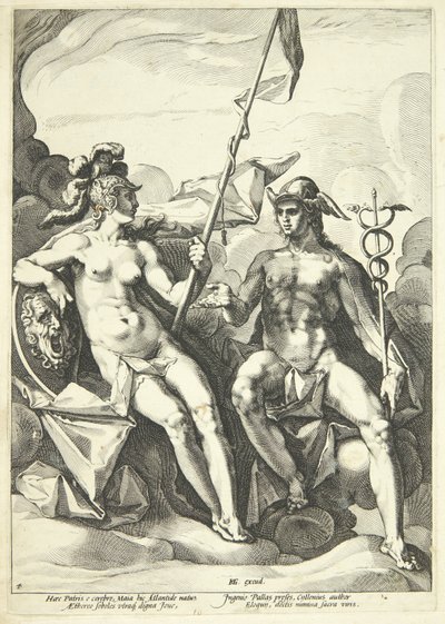 Alliancen mellem Athene og Merkur (Hermathena) af Jacob Matham