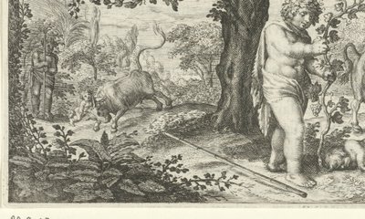 Bacchus og Ampelus af Jacob Matham