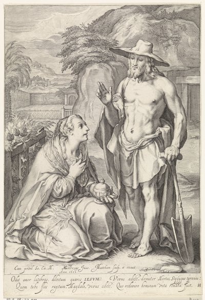 Kristus viser sig for Maria Magdalene (Noli me tangere) af Jacob Matham