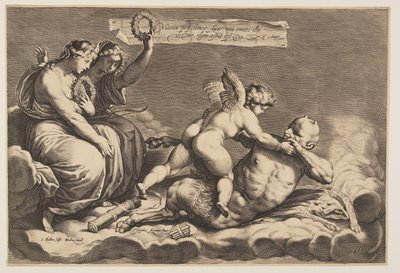 Amor Taming Pan af Jacob Matham