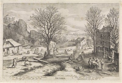 december (titel på objekt) De tolv måneder (serietitel) af Jacob Matham