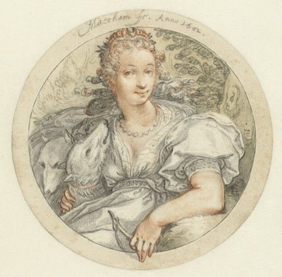Diana i en rund ramme af Jacob Matham