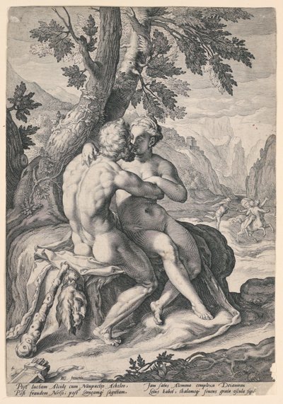 Hercules og Dejanira, fra en serie af gudernes kærlighed af Jacob Matham