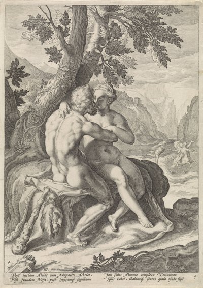 Hercules og Deianira Loves of the Gods (serietitel) af Jacob Matham