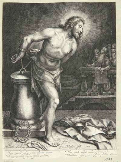 Jesus ved søjlen (efter hudflettelsen) af Jacob Matham
