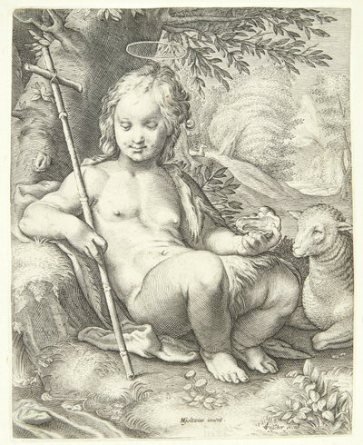 Johannes Døberen i ørkenen af Jacob Matham