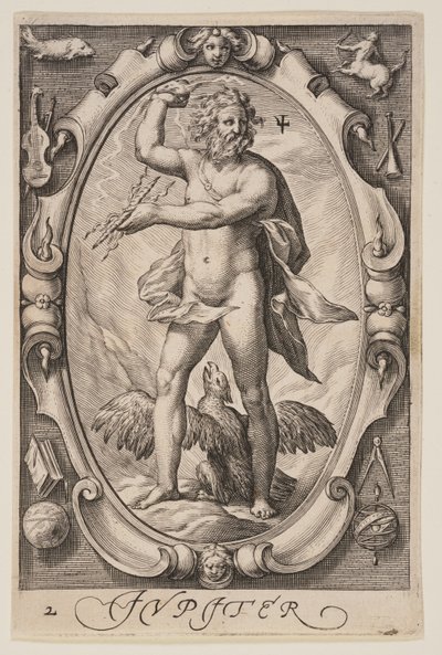 Jupiter, fra De syv planeter af Jacob Matham