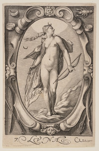Luna, fra De syv planeter af Jacob Matham