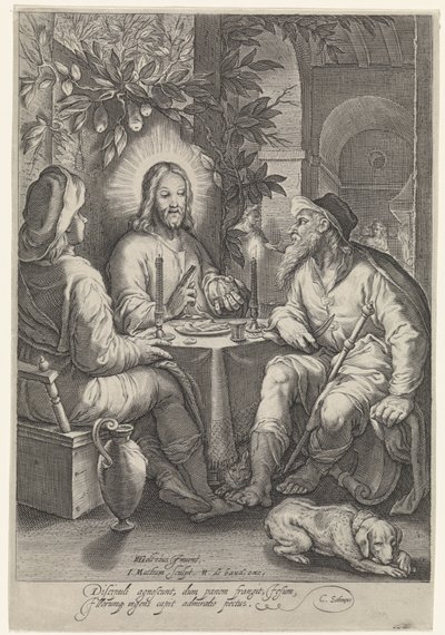 Måltid i Emmaus af Jacob Matham