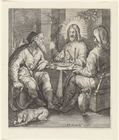 Måltid i Emmaus af Jacob Matham